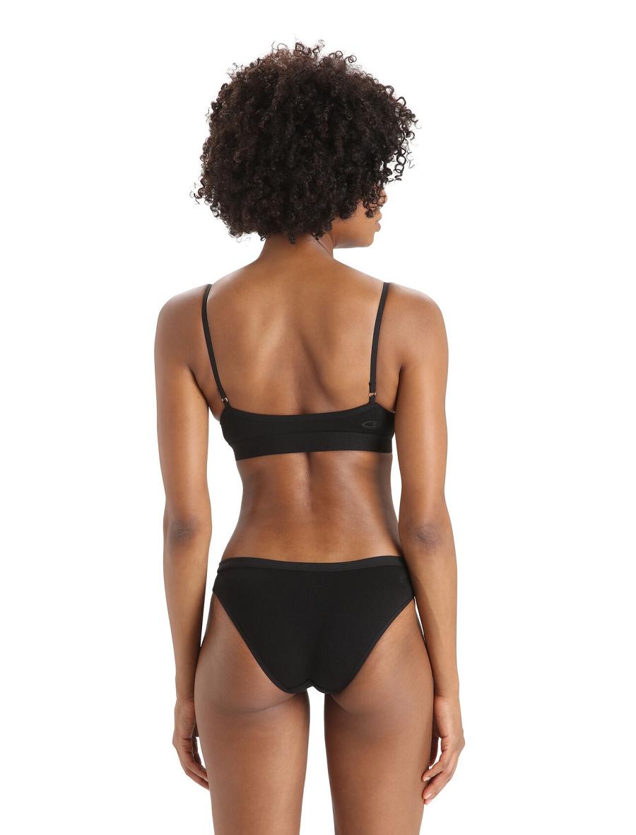 Black Women's Icebreaker Merino Siren Bra One Piece & Sets | USA 1746SGLO